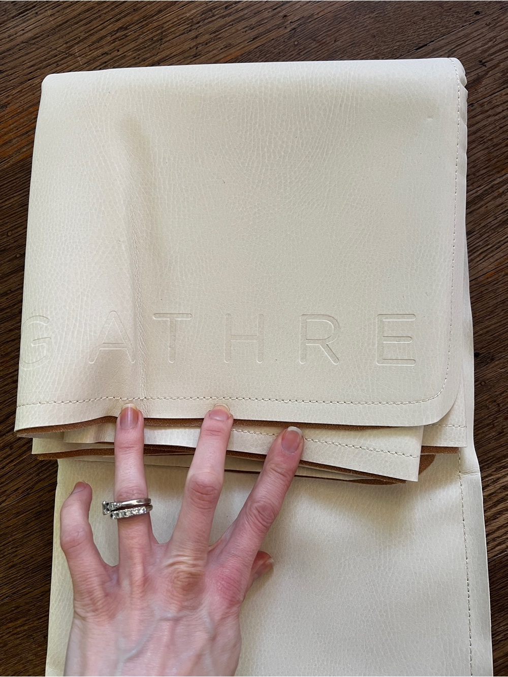 GATHER Bonded Leather Seat Mat 54”x54” - Cream NIB - Picture 8 of 10